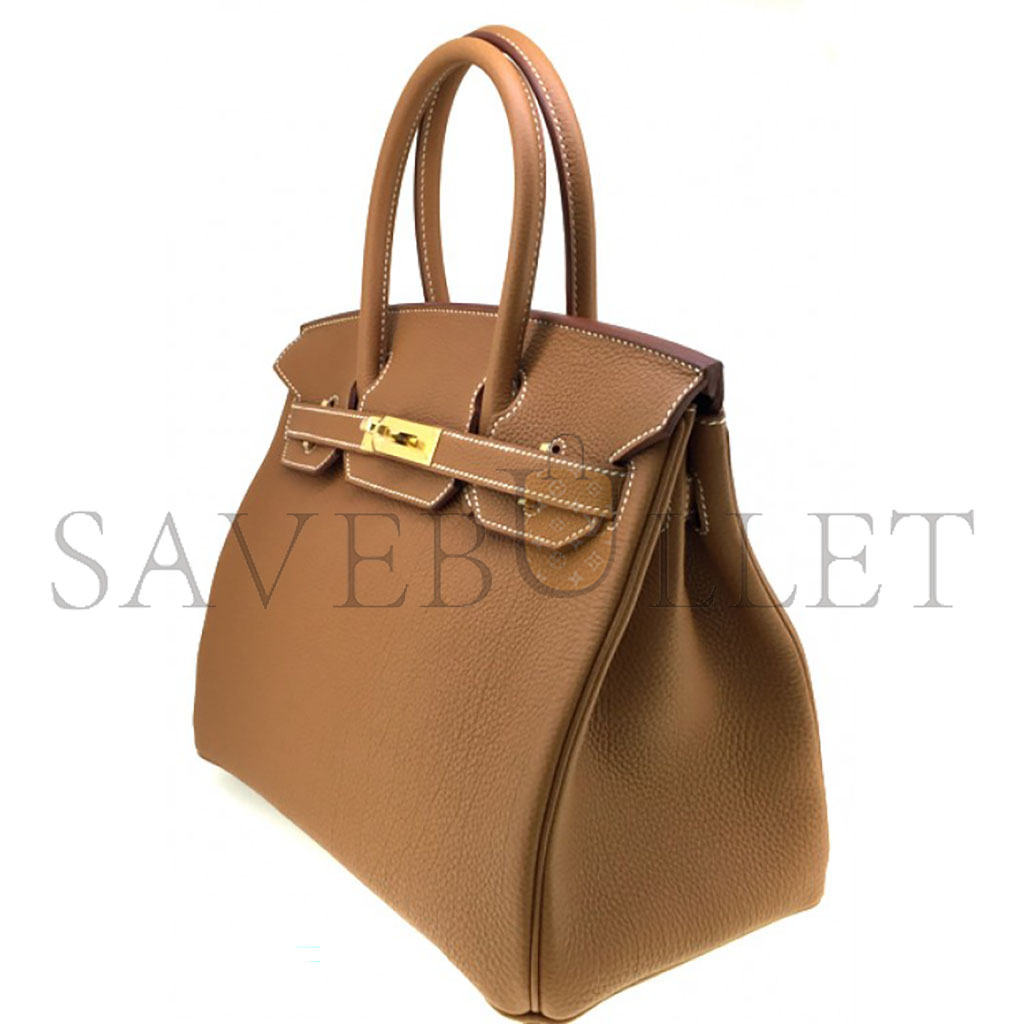 h**mes master birkin 30 epsom leather G01den brown gold buckle handbag h028369cc37 (30*23*15cm)